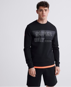 Superdry Gymtech Graphic Crew Férfi Pulóver Fekete | VDOPS4537